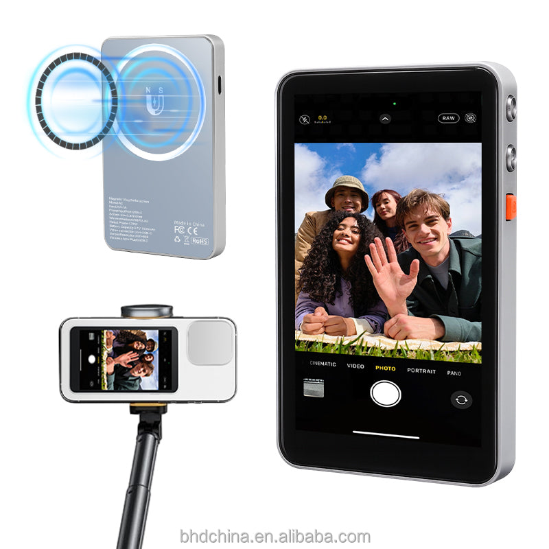Magnetic Wireless Selfie Screen for Smart Phone HD Expansion Monitor Display Rear Camera Vlog Live Video Recording