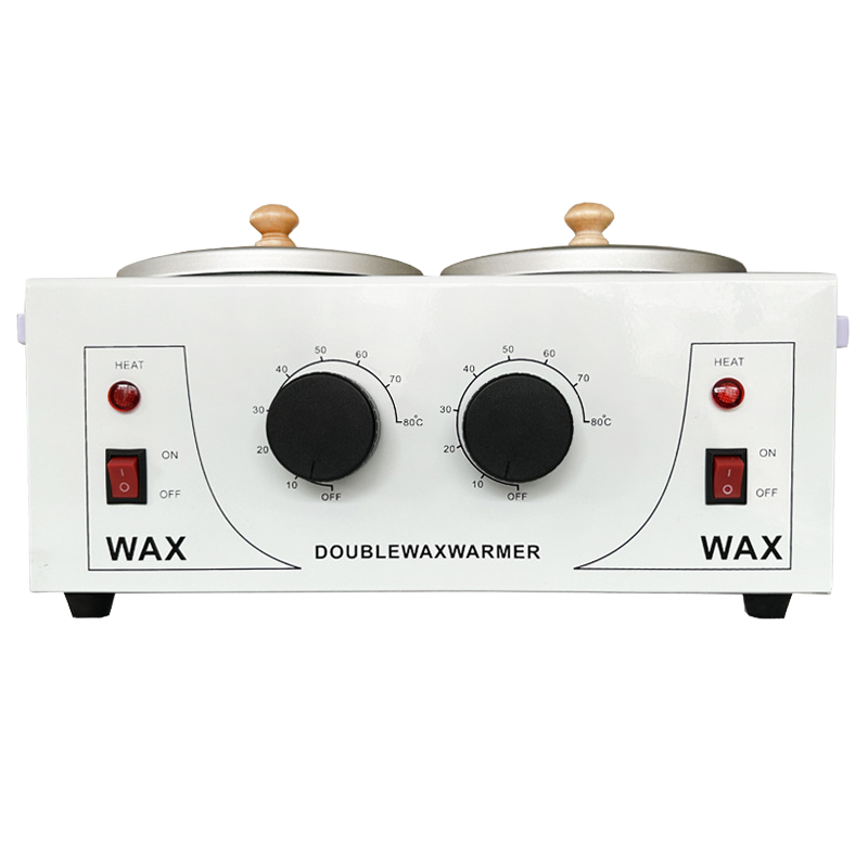 Double Wax Warmer Electronic Double Aluminum Pot Hot Wax Heater with 500cc Capacity for Hair Removal