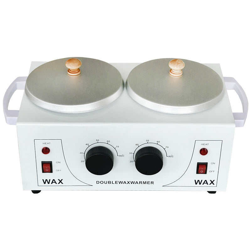 Double Wax Warmer Electronic Double Aluminum Pot Hot Wax Heater with 500cc Capacity for Hair Removal