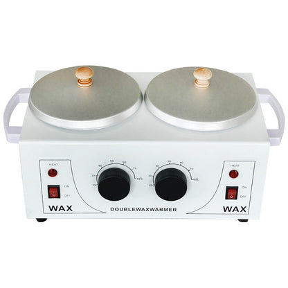 Double Wax Warmer Electronic Double Aluminum Pot Hot Wax Heater with 500cc Capacity for Hair Removal
